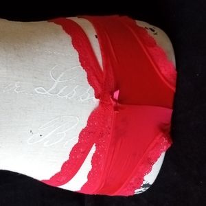 Victoria's secret large red strappy cheeky underwear NWT